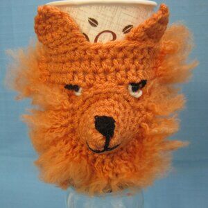Red Fox Crochet  Handmade Cup Cozy Holder Gifts by Bren